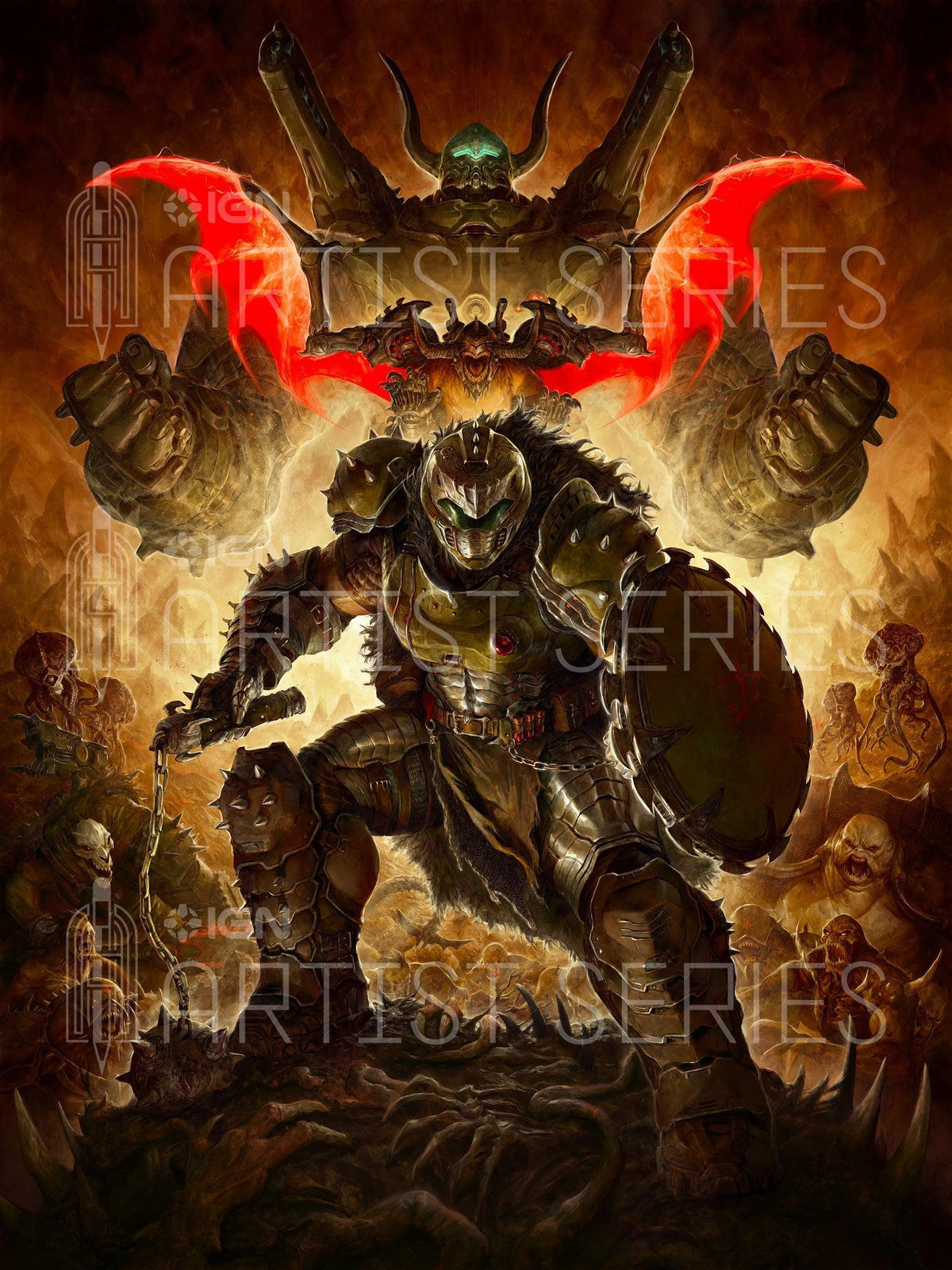 DOOM The Dark Ages - Hellwalkers Limited Edition Acrylic - Print - 18x24
