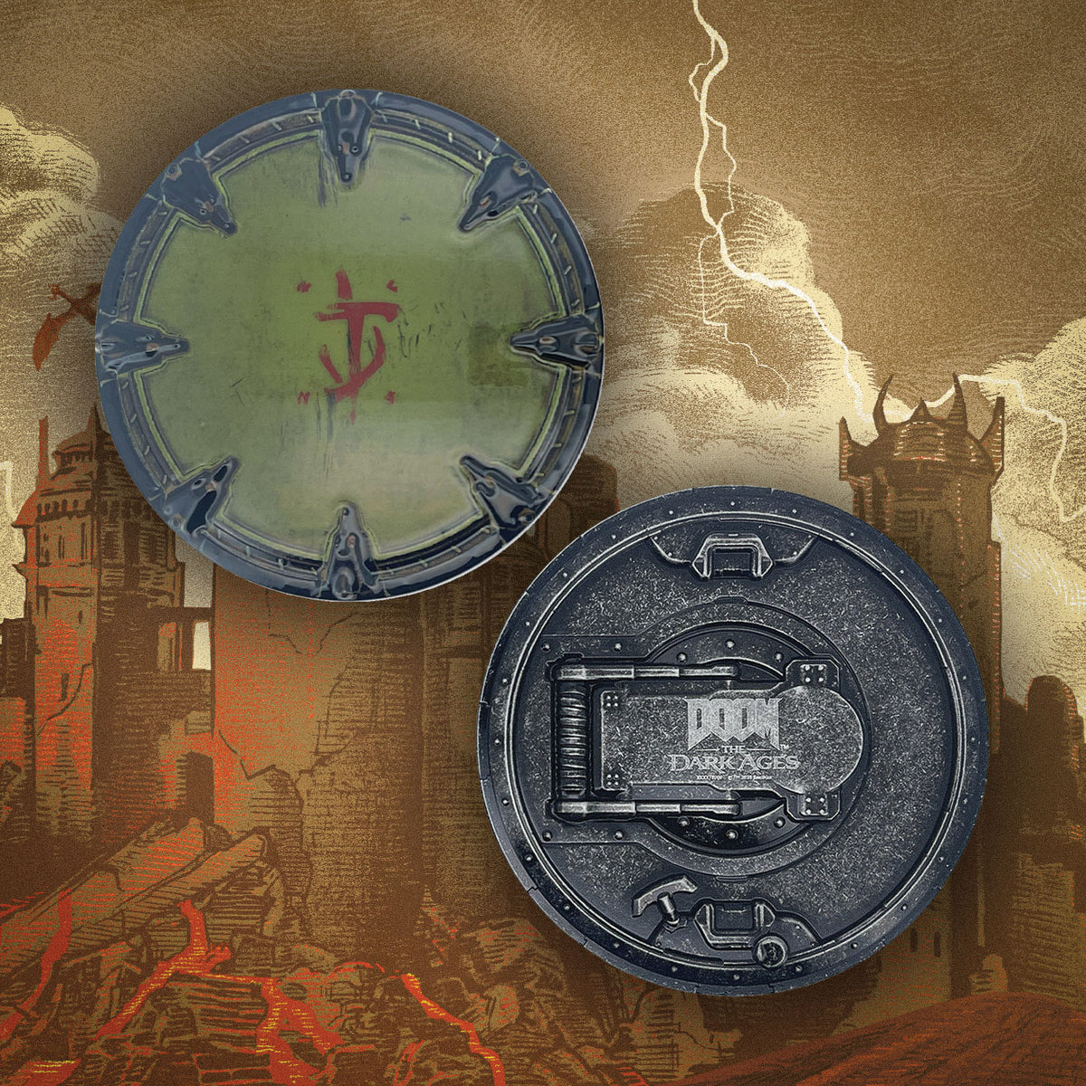 DOOM The Dark Ages - Shield Saw - Medallion and Art Card