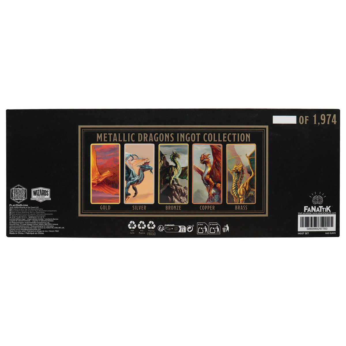 Dungeons and Dragons - Metallic Dragons 5 Piece - Ingot Set