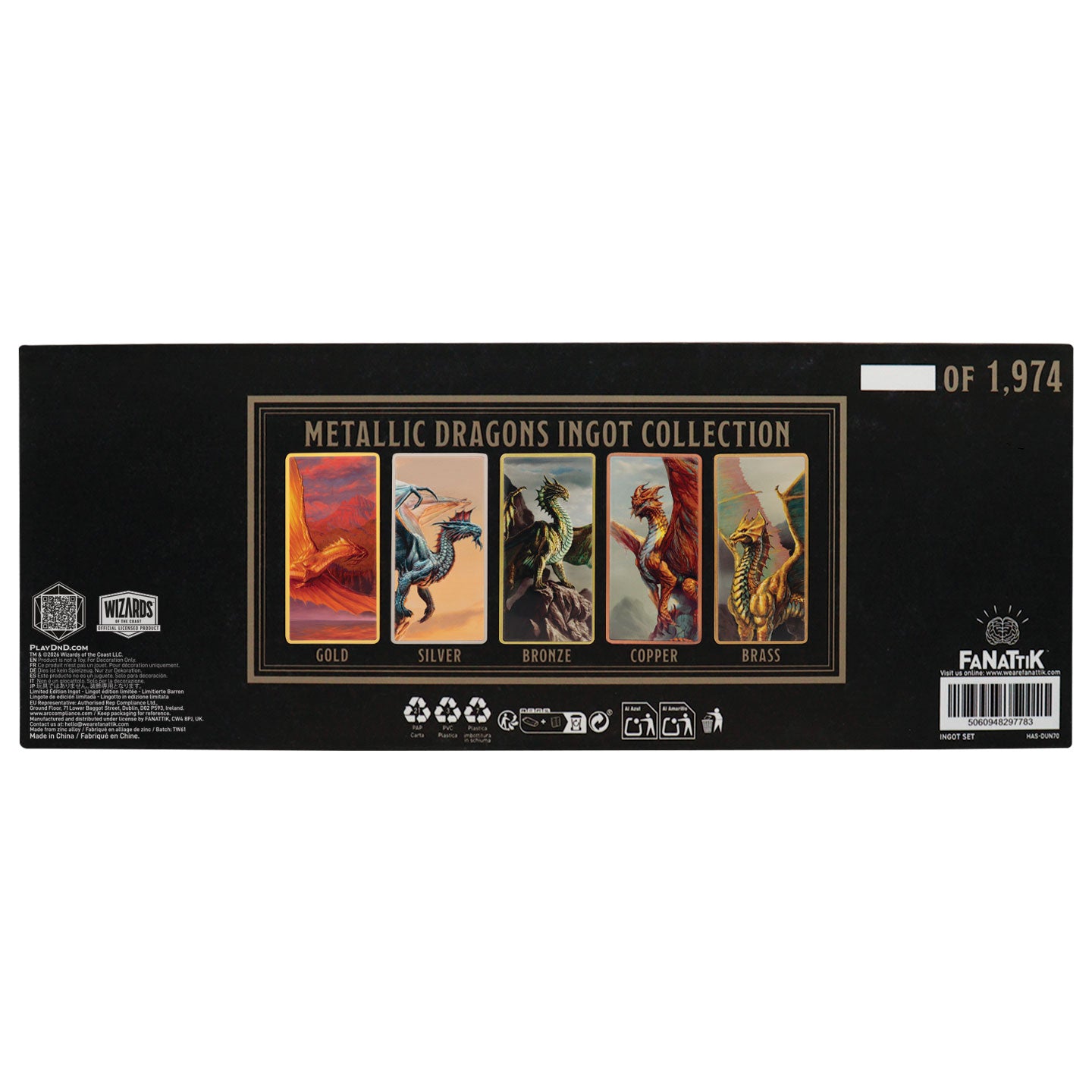 Dungeons and Dragons - Metallic Dragons 5 Piece - Ingot Set