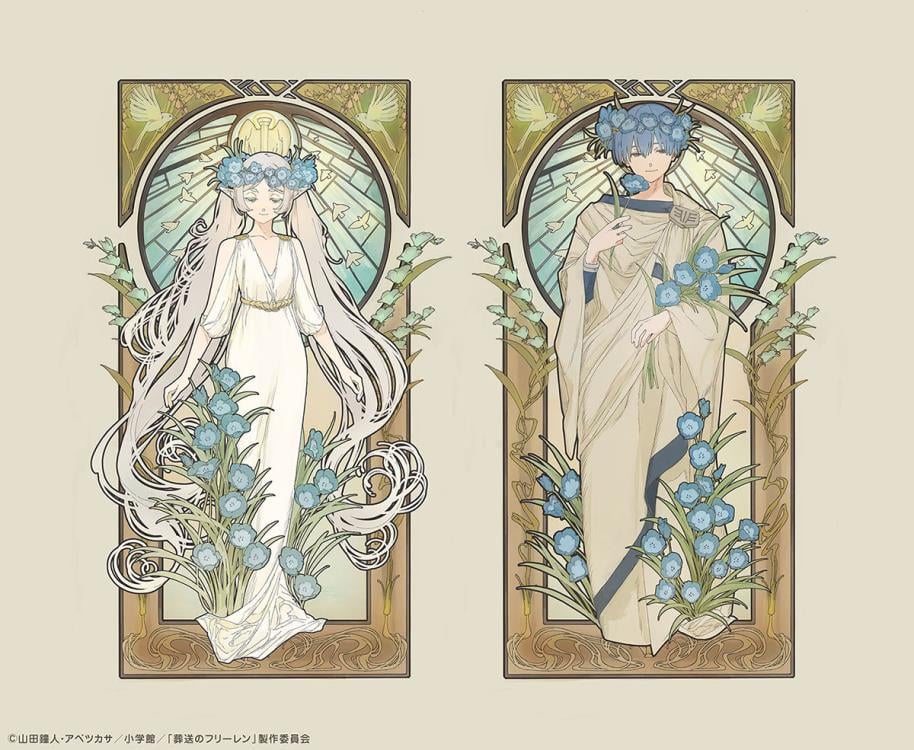 Frieren Beyond Journeys End - Friren and Himmell Art Nouveau Style 1-7 - Statue - Set of 2