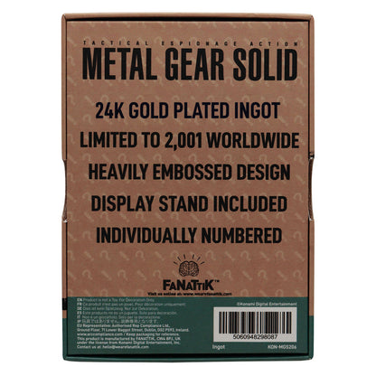 Metal Gear Solid 2 - 24k Gold Plated Raiden - Ingot