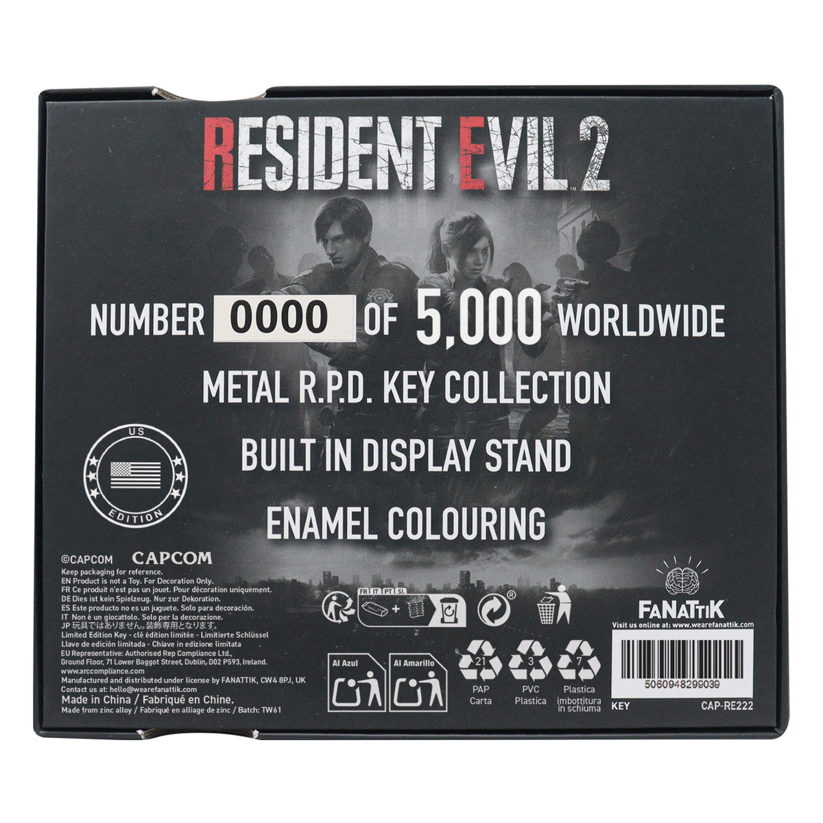 Resident Evil 2 - Set of Card Suit Keys - US Variant