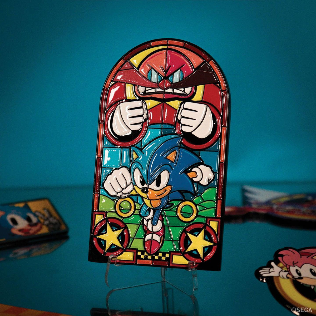 Sonic The Hedgehog - Stained Glass Window Style - Ingot